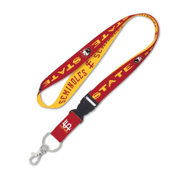NCAA Florida State Seminoles Lanyard - 1 Inch Wide With Detachable Buckle