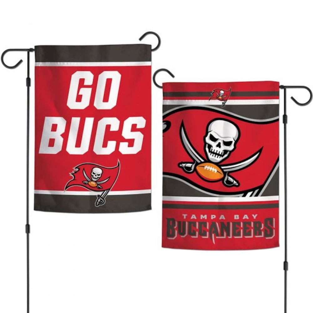 Tampa Bay Buccaneers 12" x 18" Two Sided Slogan Garden Flag Heads and