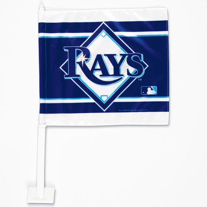 Tampa Bay Rays Primary Logo Striped Car Flag Heads and Tails