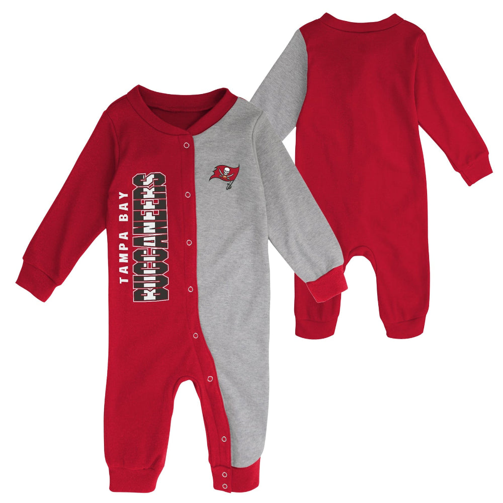 Tampa Bay Buccaneers Infant Half Time Long Sleeve Coverall Heads and