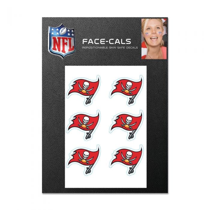 Tampa Bay Buccaneers Primary Logo Face Cals Pack of 6 Heads and Tails