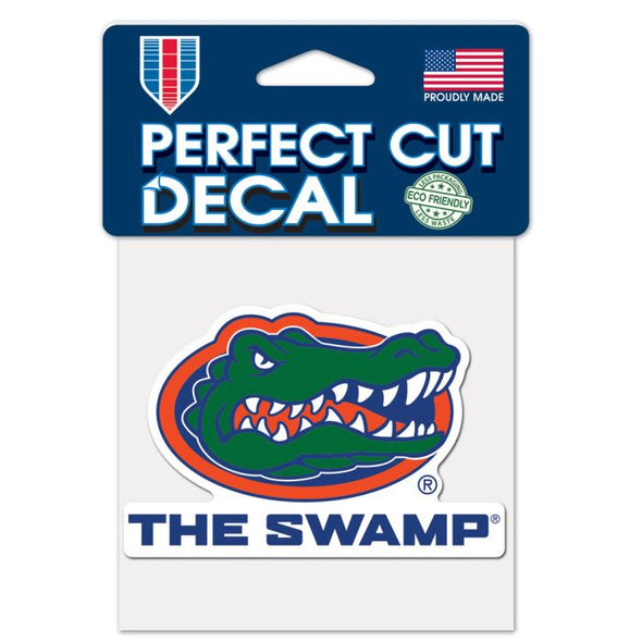 Florida Gators  4" x 4" The Swamp Slogan Perfect Cut Decal