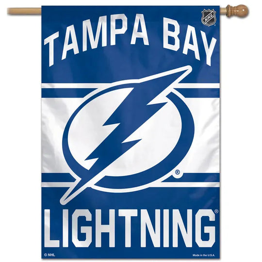 Tampa Bay Lightning 28" x 40" Stripes Primary Logo Team Name Vertical Flag