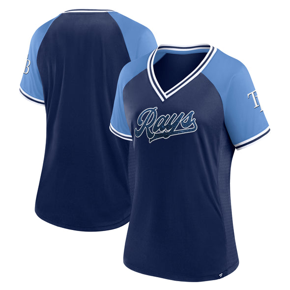 Tampa Bay Rays Women's Glitz & Glam League Diva Raglan V-Neck T-Shirt