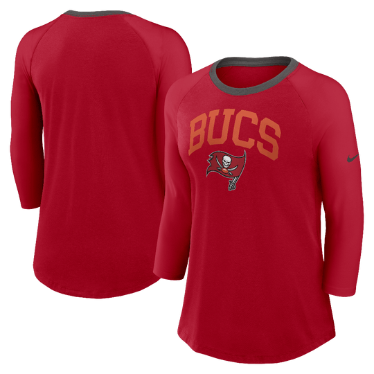 Tampa Bay Buccaneers Nike Women's Raglan 3/4 Sleeve Tee