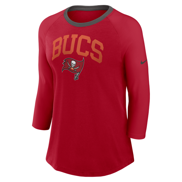 Tampa Bay Buccaneers Nike Women's Raglan 3/4 Sleeve Tee