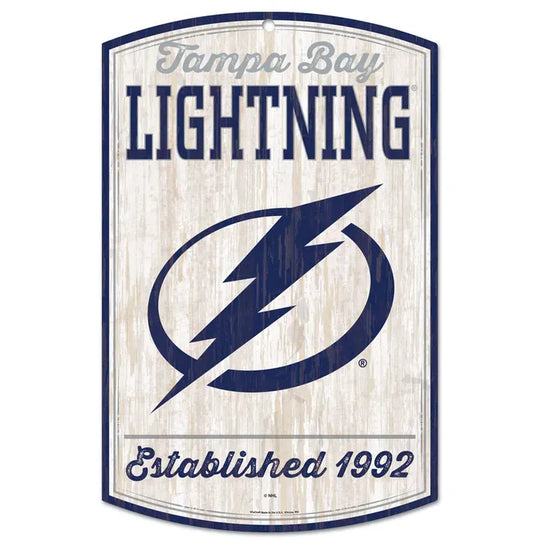 Tampa Bay Lightning 11" x 17" Retro Wooden Sign