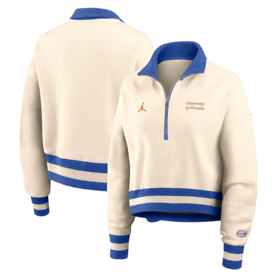 Florida Gators Jordan Brand  Women's University Wordmark Crop 1/4 Zip Pullover