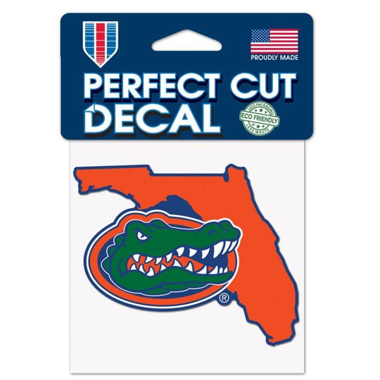 Florida Gators 4" x 4" State Shaped Perfect Cut Decal