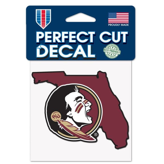 Florida State Seminoles 4" x 4" State Shaped Perfect Cut Decal