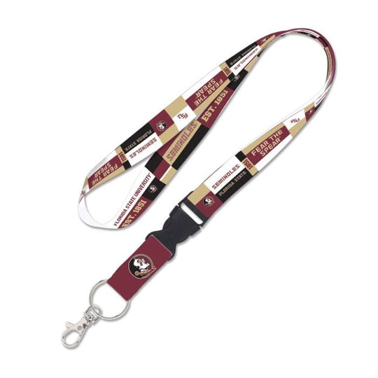 Florida State Seminoles 1" Color Block Lanyard with Detachable Buckle