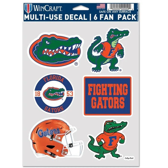 Florida Gators College Vault Helmet Multi Use Fan Pack Decals- Set of 6