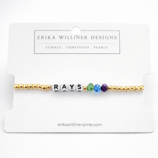 Tampa Bay Rays "Rays" City Connect Galvanized Bead Fan Bracelet