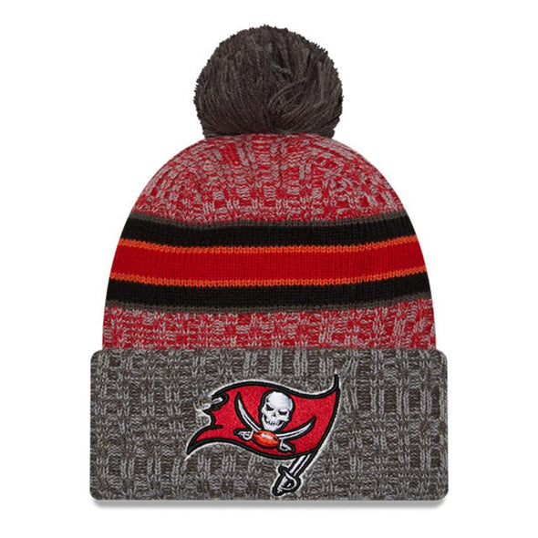 Tampa Bay Buccaneers 2023 NFL Sideline Colorway Sport Pom Cuffed Knit Hat - Black/Red