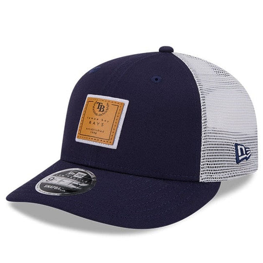 Tampa Bay Rays Court Sport Square Leather Patch 9Fifty Low Profile Snapback Hat