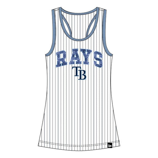 Tampa Bay Rays Women's Sequin Wordmark Pinstriped Tank Top