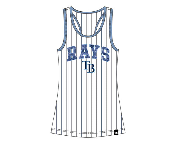 Tampa Bay Rays Women's Sequin Wordmark Pinstriped Tank Top