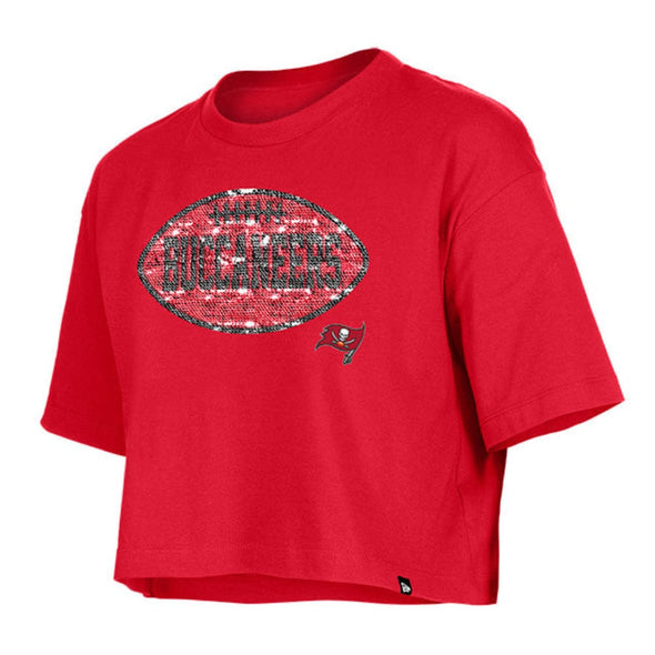 Tampa Bay Buccaneers Girls Youth Flip Sequin Football Tee