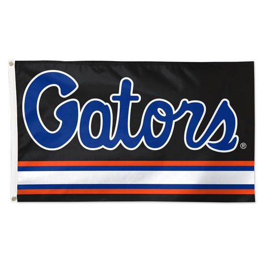Florida Gators Deluxe 3' x 5' Gators Script Stripes Black Flag