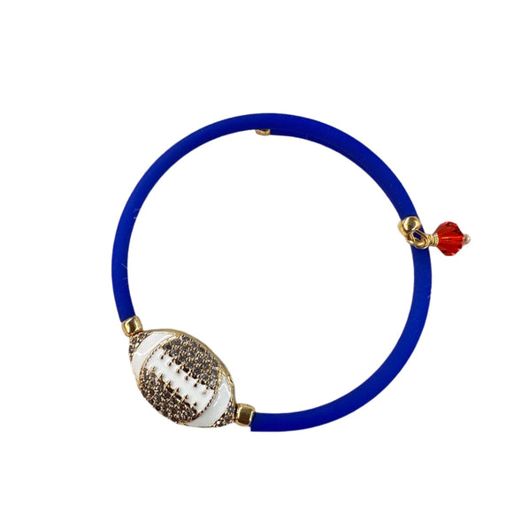 Game Day Silicone w/ Embellised Football Bracelet