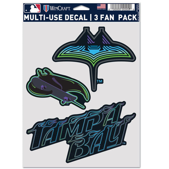 Tampa Bay Rays City Connect Fan Pack Perfect Cut Decals- Set of 3