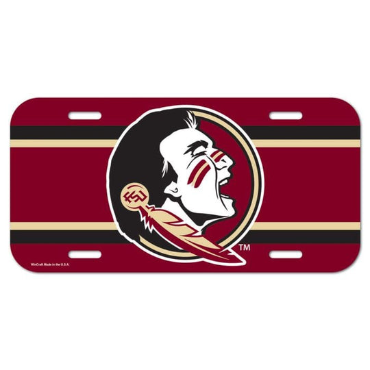 Floria State Seminoles Primary Logo Plastic Front License Plate