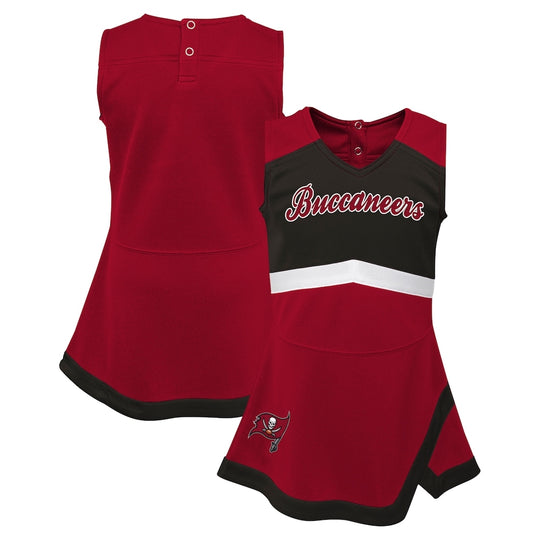 Tampa Bay Buccaneers Outerstuff Girls Toddler Cheer Captain Cheeleader Jumper Dress