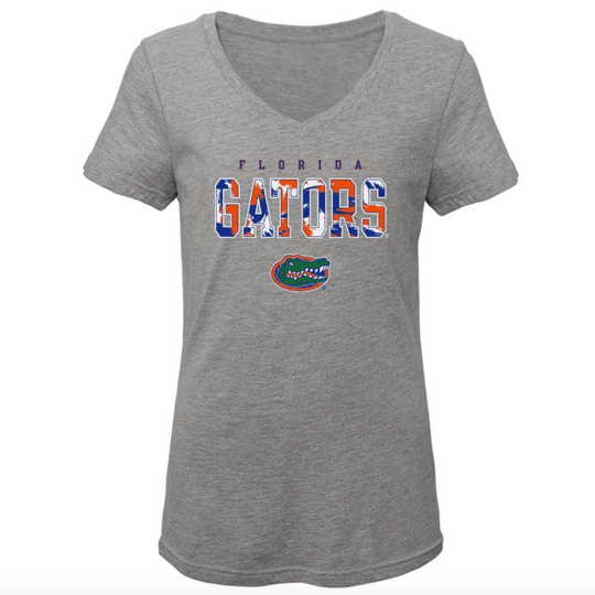 Florida Gators Girls Youth Color Splash Triblend V-Neck Tee