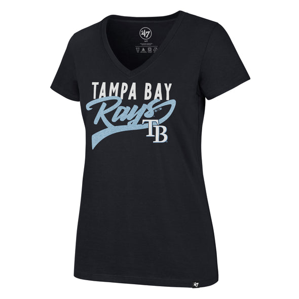 Tampa Bay Rays Women's Glitter Rush Ultra Rival V-Neck T-Shirt