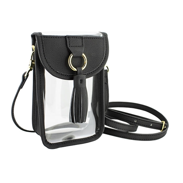Gameday Cell Phone Crossbody Bag - Clear with Team Color Accents