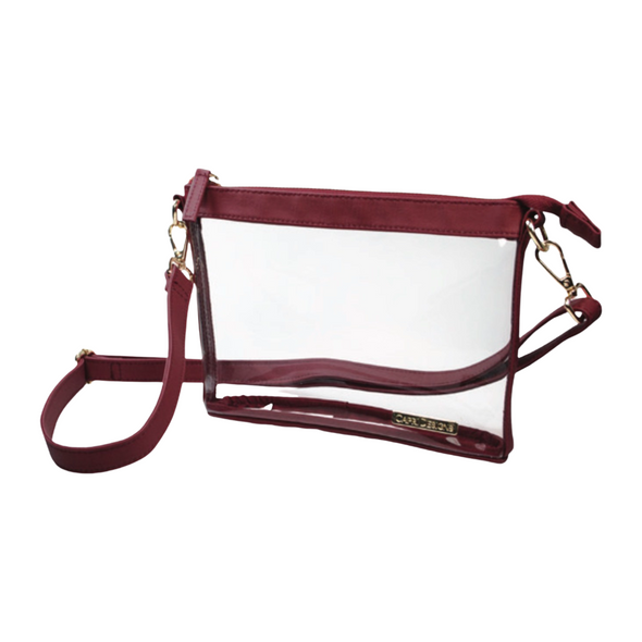 Gameday Small Crossbody Bag - Clear with Team Color Accents