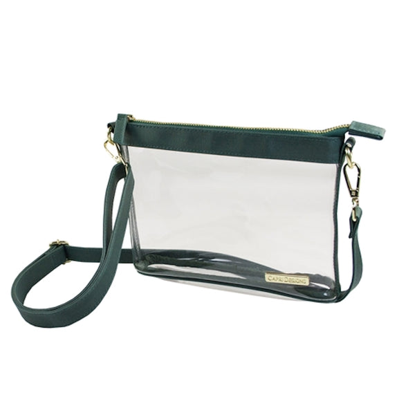 Gameday Small Crossbody Bag - Clear with Team Color Accents