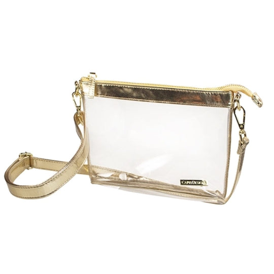 Gameday Small Crossbody Bag - Clear with Team Color Accents