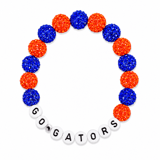 Florida Gators Orange & Blue Sparkle Beaded 'Go Gators' Bracelet
