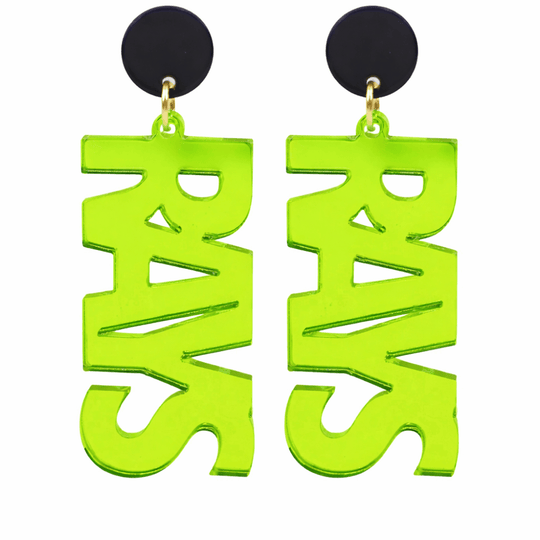 Tampa Bay Rays Gameday "Rays" Lime Earrings