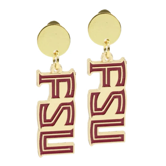 Florida State Seminoles 'FSU' Script Earrings