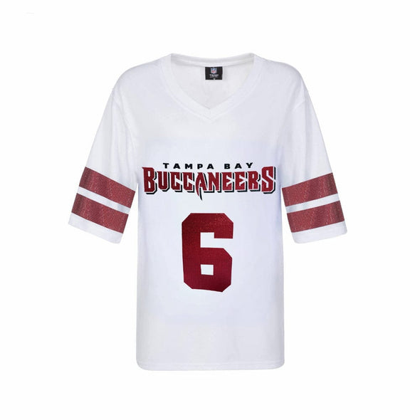 Tampa Bay Buccaneers Women's Oversized Crystal Logo Mayfield Jersey