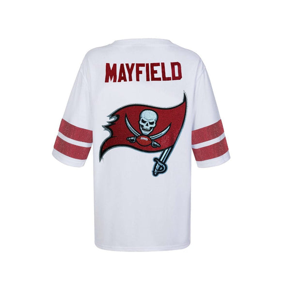 Tampa Bay Buccaneers Women's Oversized Crystal Logo Mayfield Jersey