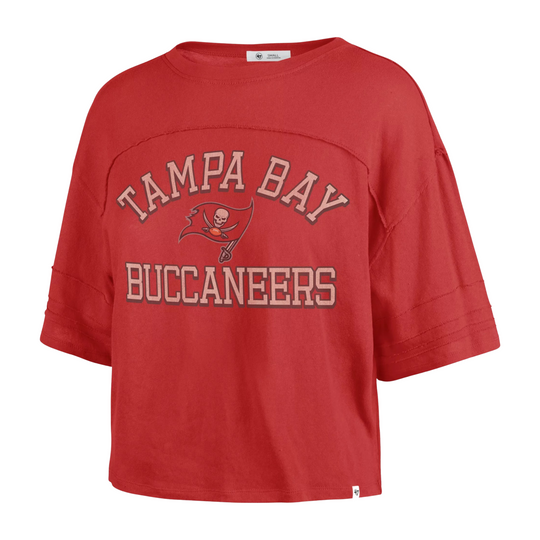 Tampa Bay Buccaneers Women's Sequin Tri-Blend Cropped Tank Top