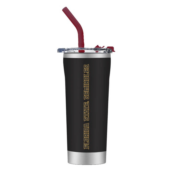 Florida State Seminoles Stacked FSU Stainless Steel Straw Tumbler