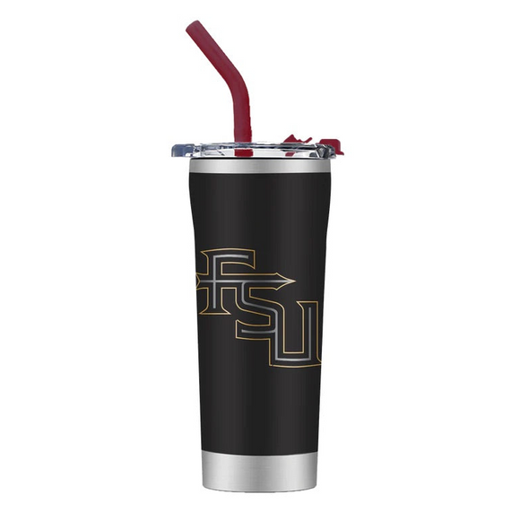 Florida State Seminoles Stacked FSU Stainless Steel Straw Tumbler