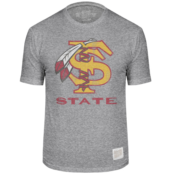 Florida State Seminoles College Vault FS Interlock Feathers Triblend Tee