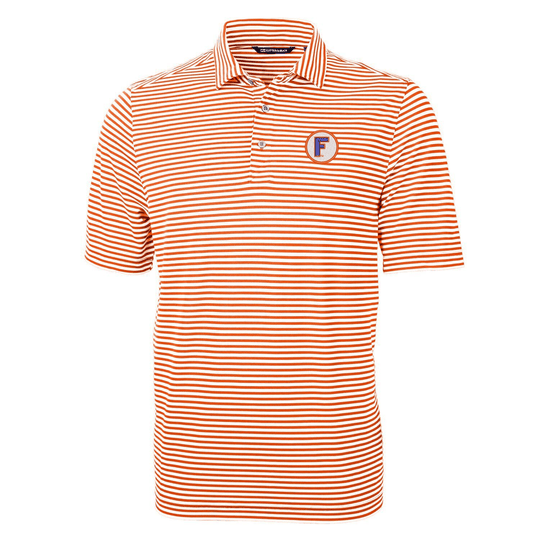 Florida Gators Cutter & Buck College Vault Circle F Logo Virtue Stripe Featherlight Pique Polo