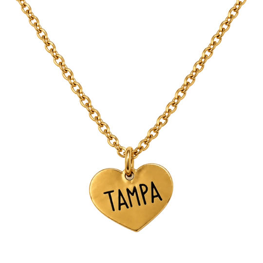Tampa Bay Stainless Steel 'Tampa' Charm Necklace