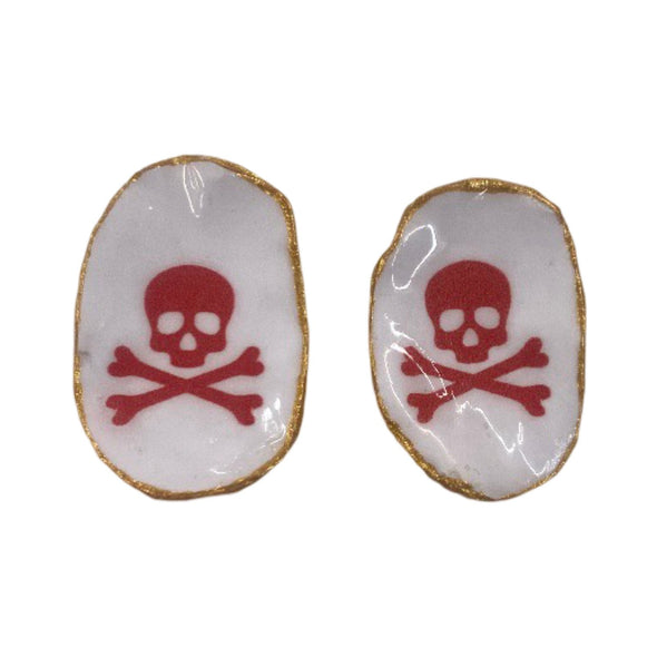 Tampa Bay Buccaneers Red Skull Handpainted Oyster Shell Earrings (Copy)