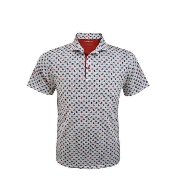 Horn Legend Bamboo Charcoal Repeat Pirate Pattern Polo