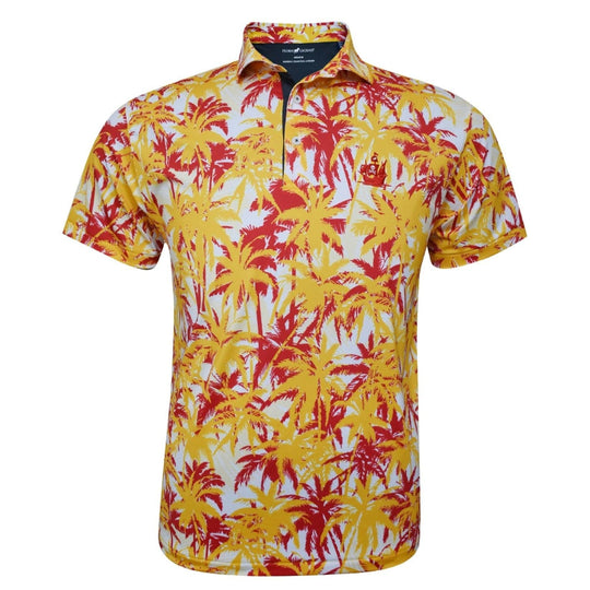 Horn Legend Pirate Ship Performance 4 Way Stretch Custom Palm Trees Polo