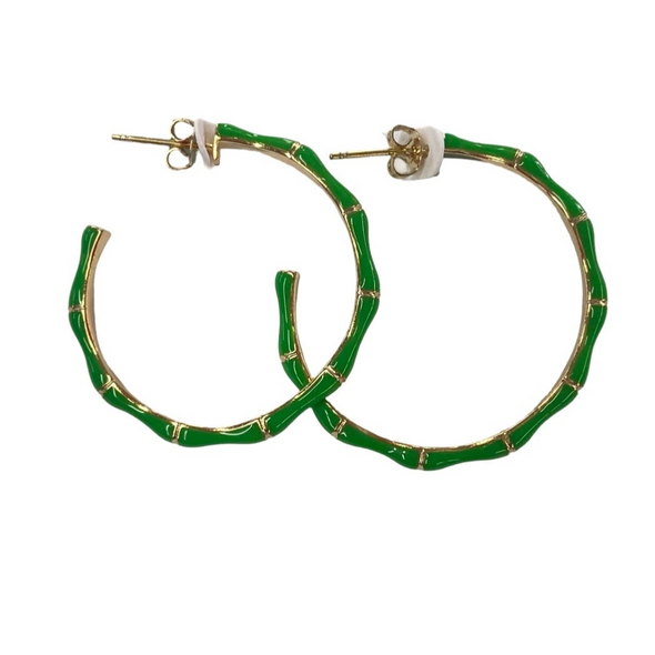 Tampa Bay Rays Bamboo Enamel And Gold Plated Hoops