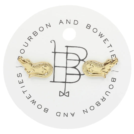 Florida Gators Gold Alligator Stud Earrings