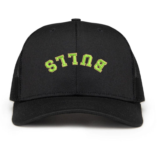 REVERSED Bulls Black Trucker Hat